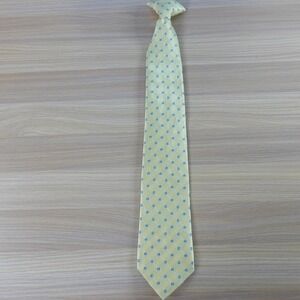 Yellow Geometric Diamond Neck Tie Boy Tuxedo Wedding Party Preppy Clip On GEORGE